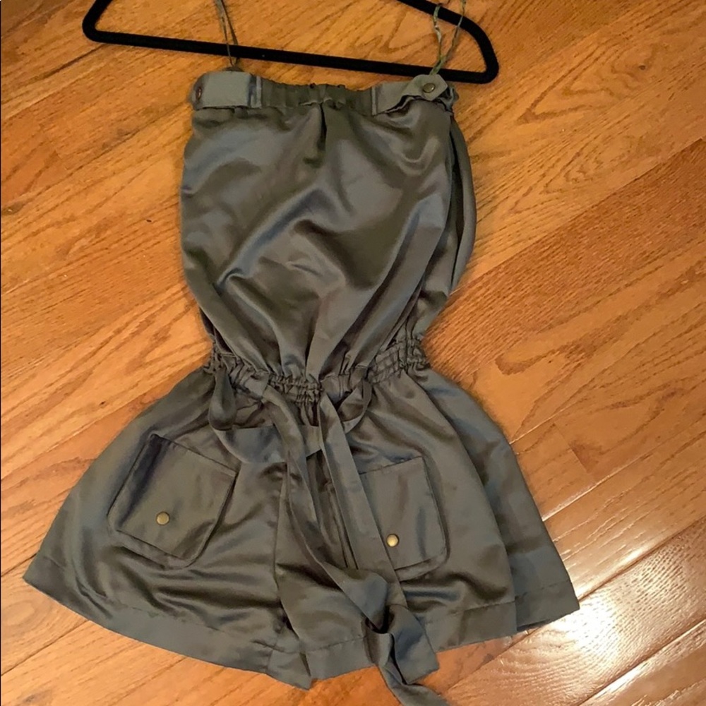 Silk green romper